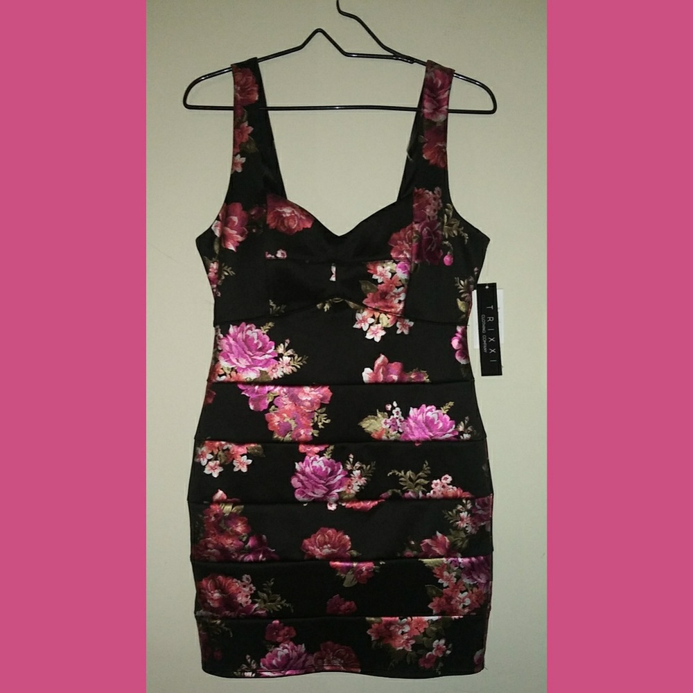 Black Floral Mini Dress